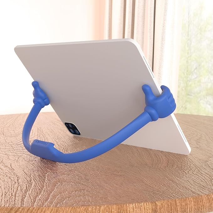 Honsky Adjustable Tablet Stand, Portable Phone Holder for Desk Bed - Multi-Angle Drawing Stand Compatible with All Tablets (Blue)