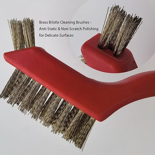 6 Pcs Brass Wire Cleaning Brush Set, Anti-Static Non-Scratch Polishing Brushes for Delicate Surfaces