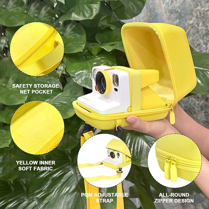 WOGOZAN Protective Case for Polaroid Now 2nd/3rd, Now+ Gen 2/3rd, I-Type, OneStep+, Onestep 2, FILP, Instant Film Camera - Hard Shell Camera Case with Adjustable Shoulder Strap (Yellow) (No Camera)