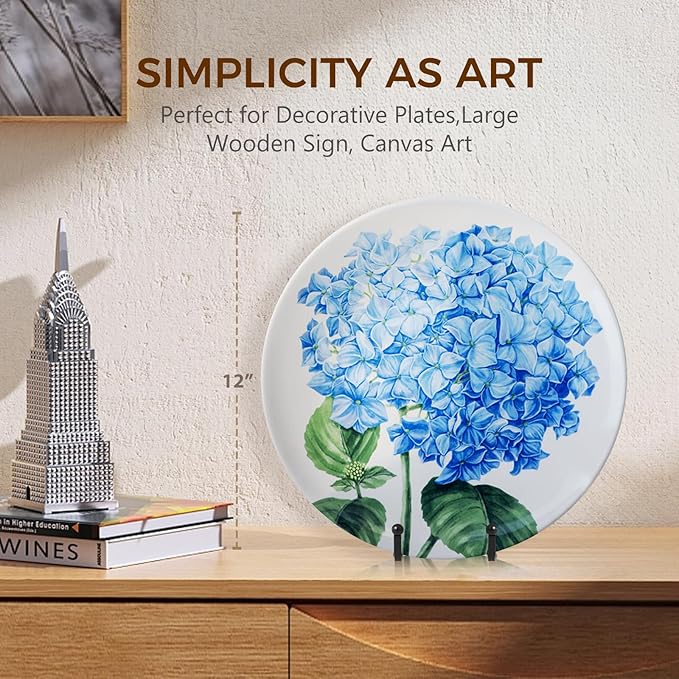 Plate Holder Easel Display Stand - 8 inch Metal Plate Stands for Display - Tabletop Picture Stand - Black Iron Easels for Display Pictures | Photo Frames | Book | Decorative Plates | Plaque -2 Pack