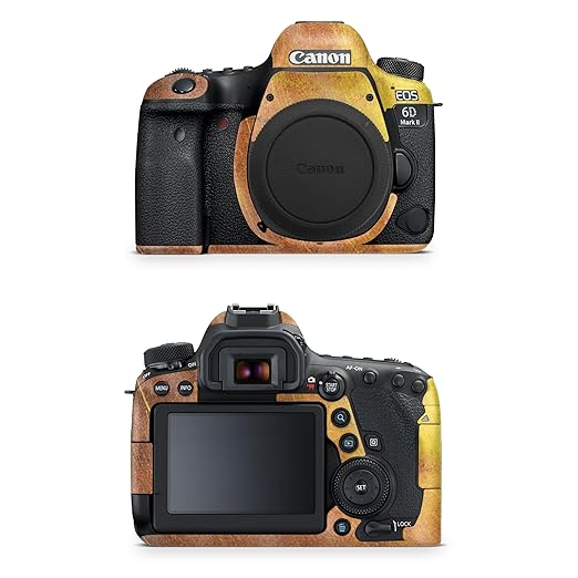 Glossy Glitter Camera Skin Compatible with Canon EOS 6D Mark II Camera (2017) - Textured Gold - Premium 3M Vinyl Protective Wrap Decal Cover - Easy to Apply | Crafted in The USA by MightySkins
