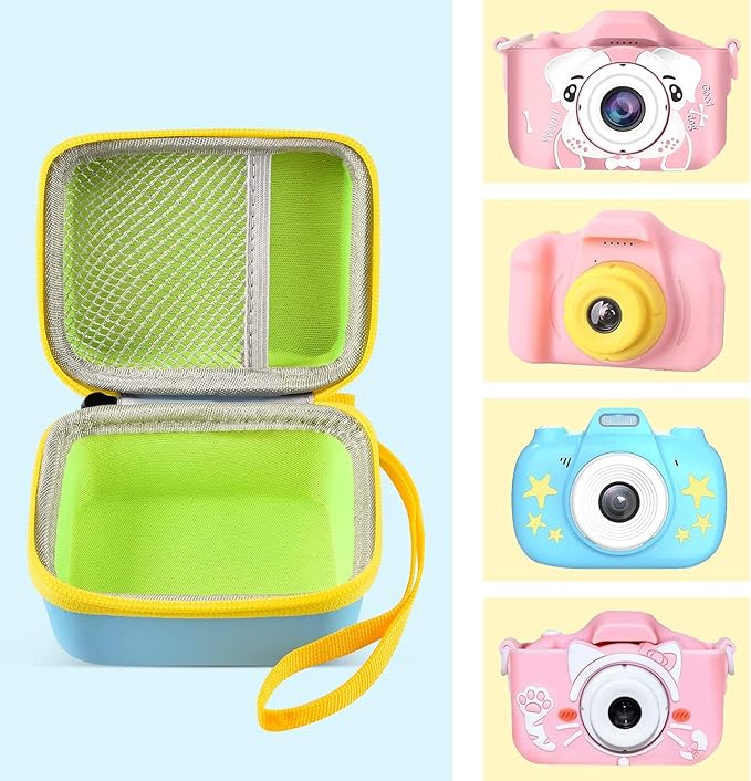 ANKHOH Camera Case for Seckton/for Desuccus/for PROGRACE/for Rindol/for GKTZ/for Dylanto/for GPOSY/for OZMI Kids Digital Camera, Kid Camcorder Storage Box Cable Accessory-Bag Only(Skyblue)