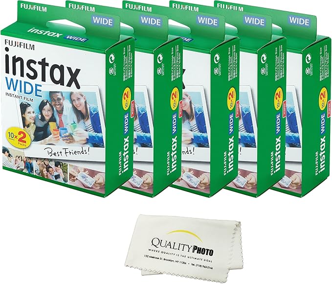 Fujifilm instax Wide Instant Film 10 Pack (100 Exposures) for use with Fujifilm instax Wide 300, 200, and 210 Cameras…