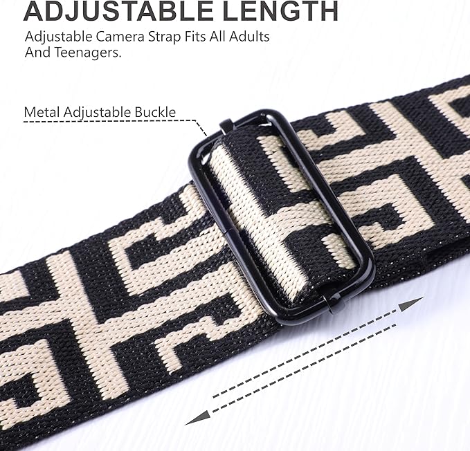 Padwa Lifestyle Adjustable Camera Strap - 2" Top Layer Cowhide Head Camera Straps for Photographers, Cotton Adjustable Neck Shoulder & Crossbody Strap Quick Release for All Cameras and Binoculars
