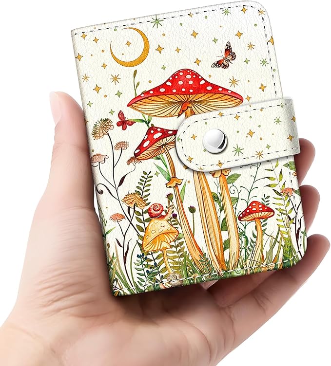 Lebrocoli Mushroom Garden Small Photos Album for 2x3 Inch Films, 56 Pockets Mini Cute Albums Book for Polaroid Fujifilm Instax Mini Instant Camera Printer, Kpop Photocard Pictures Binders Holders