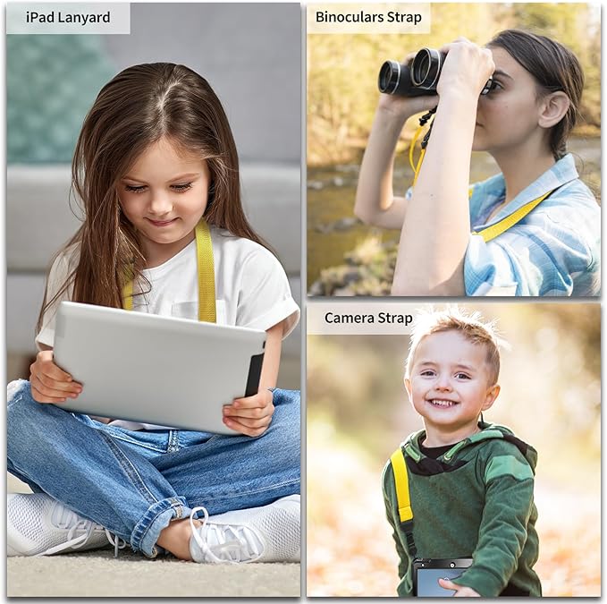 5 Pack Nylon iPad Strap, Adjustable Camera Neck Strap, Comfortable Shoulder Strap for iPad, Cellphone Tablet, Camera, Laptop, Binocular, Luggage Bag(Bright Yellow Universal Neck Lanyard)