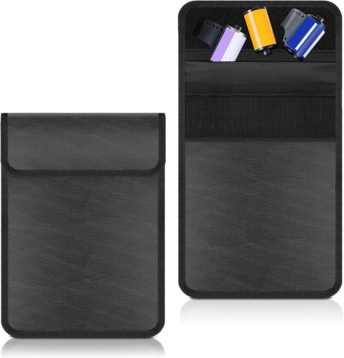 Cosblank 2 Pieces 711-11b Filmguard Bag Waterproof Storage Carrying Case Xray Proof Bags Film X-Ray Protector Radiation-resistant Bag for Photographers Tourists Travelers, Black, Small