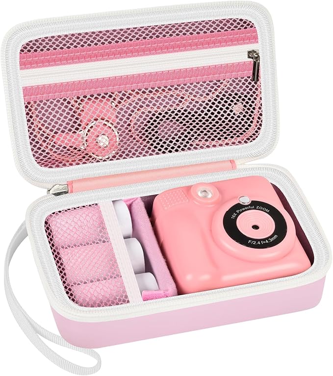 Grapsa Case Compatible with ESOXOFFORE for Dylanto for Yusuuo for WEEFUN for GKTZ for Amzelas for Mafiti Instant Print Camera for Kids, Film Camera Storage Holder Organizer Bag (Box Only)- Pink