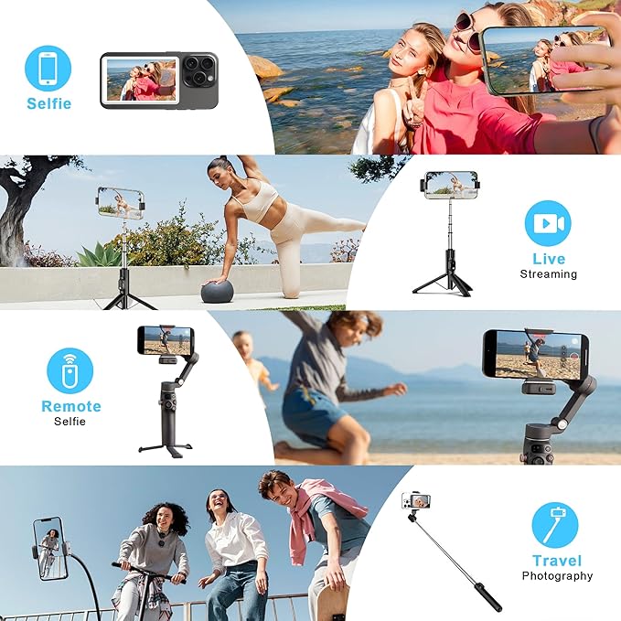 Vlog Selfie Monitor Screen for iPhone & Android,1080P Wireless Recording Magnetic Back Camera Selfie Monitor with Bluetooth Remote Control, Rear Camera Screen for YouTube TikTok live streaming