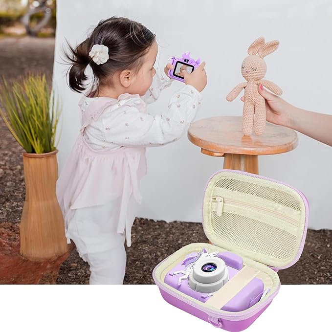 Leayjeen Kids Camera Case Compatible with Goopow/Dwfit/Slothcloud/Colofree/KIZJORYA Kids Camera Toys and Children Digital Video Camera,Best Christmas and Birthday Gifts-Purple(Case Only)