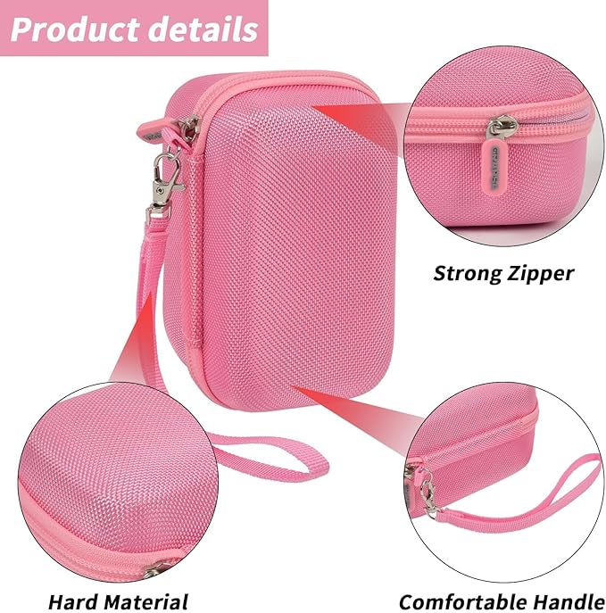 Digital Camera Case Compatible with TEBNGIHNM for Duluvulu for Oiadek for zheozeig for Zostuic for Toiauaha 4K Vlogging Camera. Storage Holder Bag for Canon PowerShot (Box Only) - Pink
