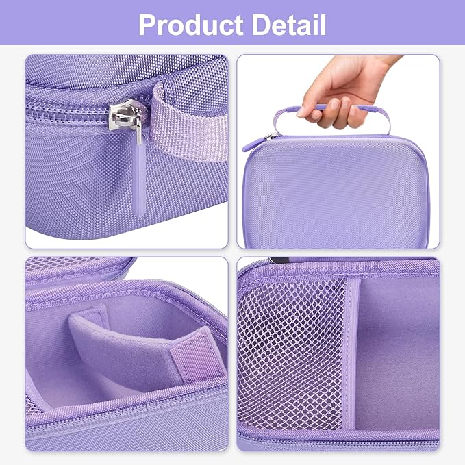Hikkon Camera Case Compatible for ESOXOFFORE/Upgrade/Dylanto/Yehtta/HiMont/CAMCLID Kids Instant Print Camera Toy,Portable Digital Camera Storage Holder Organizer Bag (Case Only) - Purple