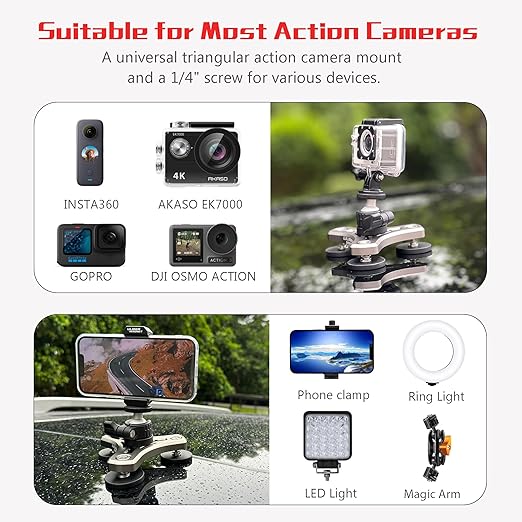 ULIBERMAGNET Magnetic Mount,100LB Heavy Duty Solid Aluminum Phone Holder with Magnet,Magnetic Mounts Flexible Car Adapter for Action Camera,Security Camera,Light(Tripod Mount Adapter Not Included)