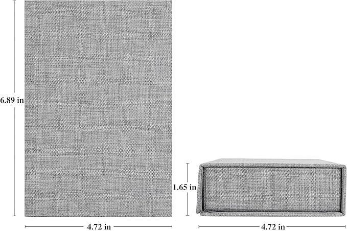 Yopih 4x6 Linen Photo Storage Box - Ideal for Preserving and Organizing Your Precious Photos, Certificates, Scrapbooking Supplies, Keepsakes, and Jewelry Grey