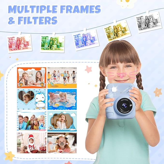Kids Camera Instant Print, 3.0'' Screen 48MP Photo Instant Camera for Kids with 32GB Card, 1080P HD Digital Child Printable Toy, Gift for 3-12 Year Old Girls Boys