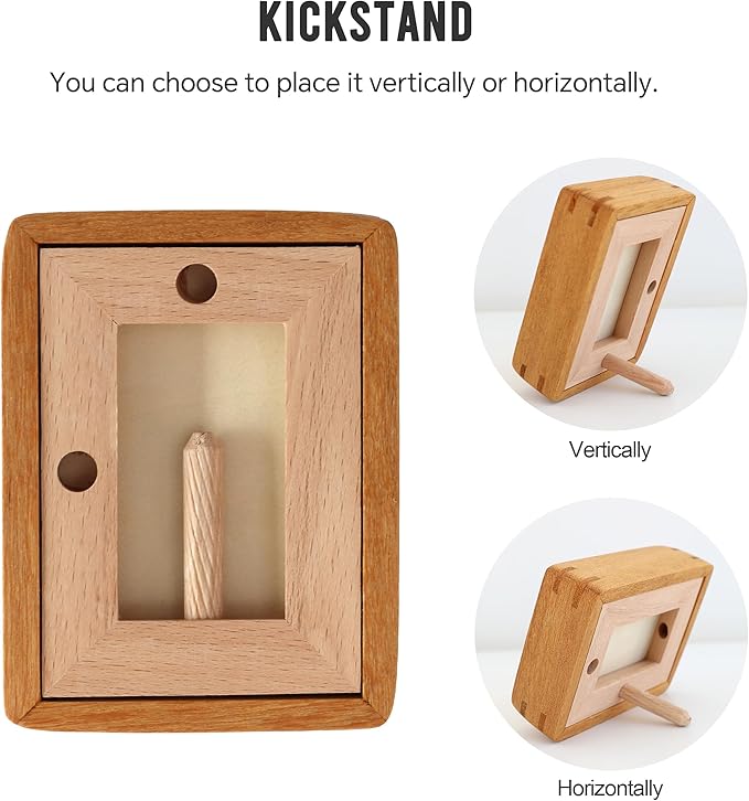 Zelvix Wooden Picture Frames, 2.5x3.5 Small Polaroid Picture Frame Matted to 2x3 with Plexiglass, Teak Solid Natural Wood Tiny Photo Frame, For TableTop and Wall Mounting