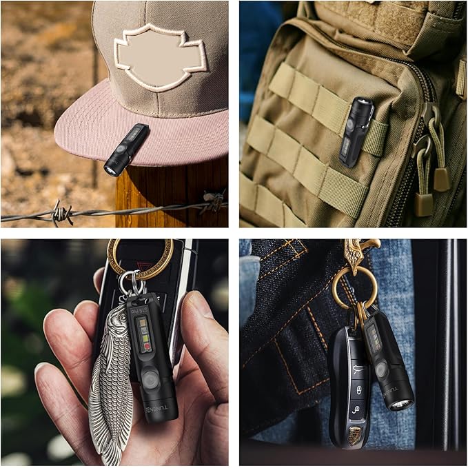 S15Pro Keychain Flashlight,750 High Lumen EDC Pocket Flashlight with Clip,USB C Rechargeable Mini Flashlight with Magnet,Suitable for Hiking, Camping, Repair(Black)
