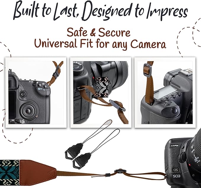 Art Tribute Camera Strap for All DSLR and Mirrorless Cameras. Add Your Name Or Initials Make It a Personalized Gift