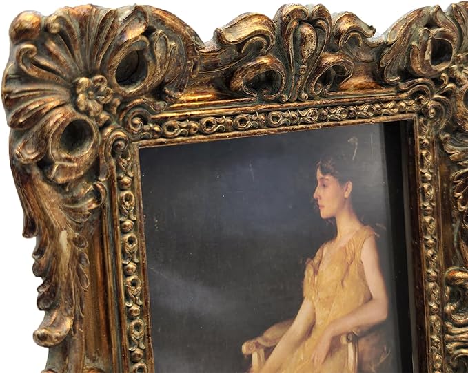 CISOO 4x6 Vintage Picture Frame Antique Ornate Bronze Gold Photo Frame, for Table Top and Wall Display, Decorative Floral Design Retro Home Decor, Photo Gallery Art