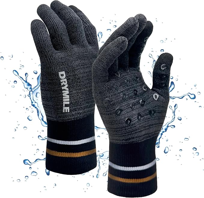 DRYMILE HYLA Waterproof Dexterity Gloves – All-Weather Wool Blend Gloves for Men & Women – Touchscreen & Non-Slip Grip – Hiking, Cycling, Fishing, Hunting & Work.