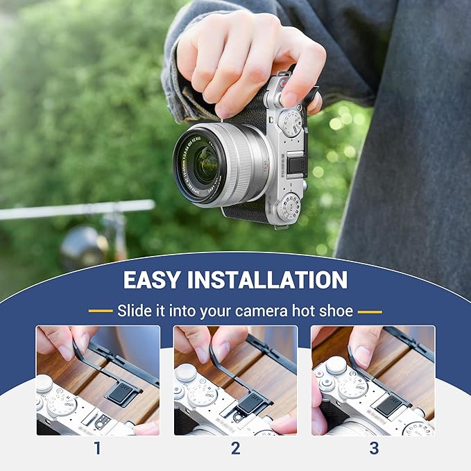 X-M5 Thumb Grip, Aluminum Alloy Metal Thumb Up Rest Grip for Fujifilm Fuji XM5 Camera with Hot Shoe Cover Protector Holder & Silicone Pad, Not Affect The Use of XM-5 Camera Buttons - Silver