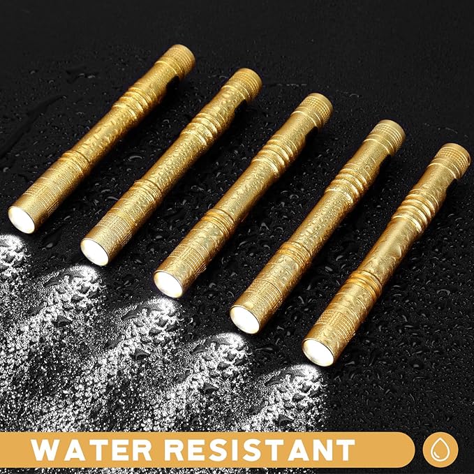 Hortsun 20 Pcs Mini Pen Light Flashlights Christmas Gifts for Men Pocket Flashlights Pen with Clip Small LED Handheld Slim Torches Without Battery(5.12 Inch,Yellow)