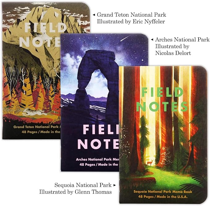 Field Notes: National Parks Series Bundle of 6 Notebooks from Packs A and D
