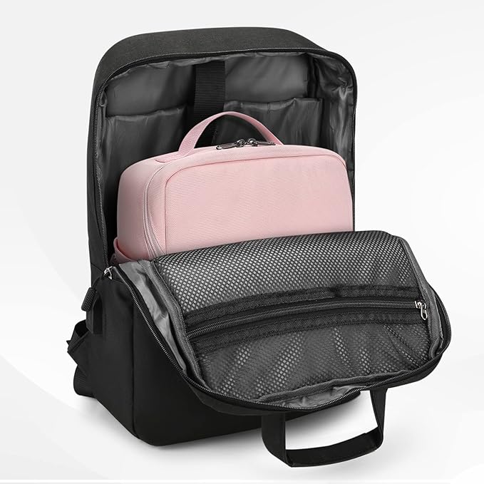 BAIGIO Camera Bag Insert Handbag Inner Case Large Capacity Small Camera Insert Bag Shockproof and Water-resistant DSLR SLR Foldable Protective Camera Organizer Cube Padded Camera Bag Pink