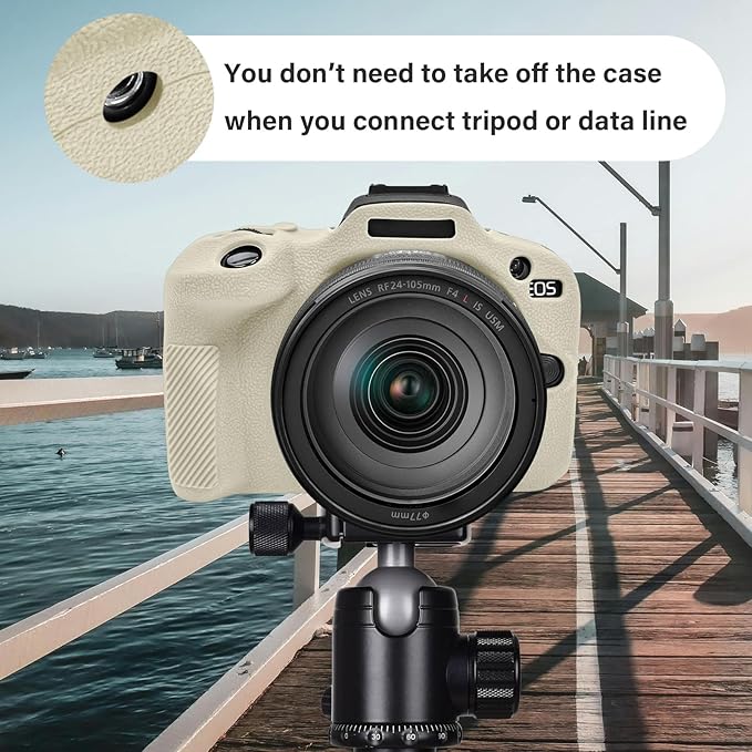EOS R100 Camera Case Accessories Kit - Silicone Protective Case for Canon eos R100[White] & LCD Screen Protector for Canon R100[2 Packs] & Camera Hot Shoe Cover for R100