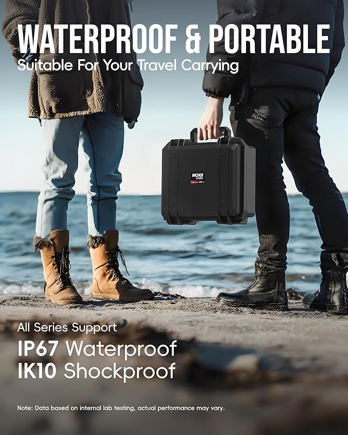 Travel Waterproof Hard Case for DJI Osmo Pocket 3 Accessories, Creator Combo/ Power Expansion Combo/ Vlog Combo, Compatible with Mic 2 Charging Case, Action 1.5m/ Pocket Extension Rod (Case&Foam Only)