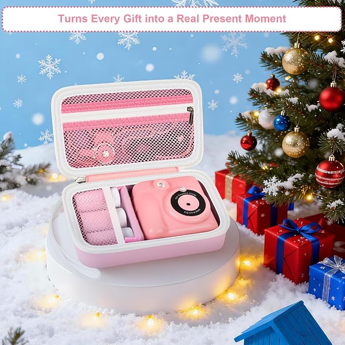 Grapsa Case Compatible with ESOXOFFORE for Dylanto for Yusuuo for WEEFUN for GKTZ for Amzelas for Mafiti Instant Print Camera for Kids, Film Camera Storage Holder Organizer Bag (Box Only)- Pink