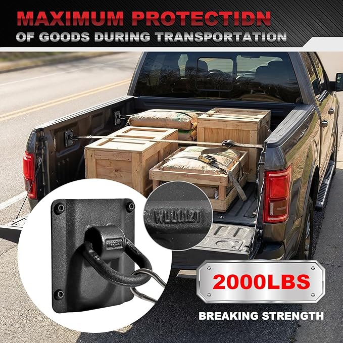 4 Pack Heavy Duty Tie Down Anchors Fit for 2015-2025 Ford F150 F250 F350 & Raptor 2026 Truck Bed Tie Down Anchor Car Accessories Replace# FL3Z-99000A64-B & FL3Z-9928408-AB