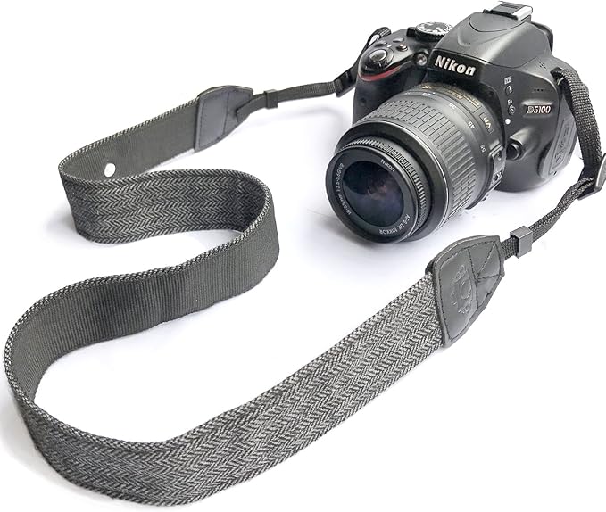 Alled Camera Neck Shoulder Belt Strap,Camera Straps for Women/Men for All DSLR/Nikon/Canon/Sony/Olympus/Samsung (Soft Black+Hand Grip Strap)