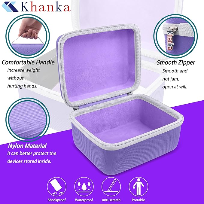 khanka Hard Carrying Case for Polaroid Now 3rd Gen I-Type,Now+ 3rd,Now 2nd,Now+ 2nd Gen,Flip,Originals Now I-Type,Originals Now+,I-2,OneStep+,OneStep 2 Instant Film Camera(Purple Case)
