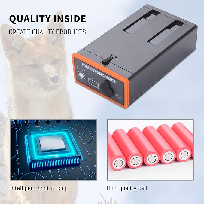 2 Pack Battery Compatible for Moultrie Edge, Edge 2, Edge Pro, Edge 2 Pro Series Cellular Trail Camera, Hunting Cameras Rechargeable Lithium-Ion Battery Pack with Type-C Charging Cable 10.8V 54Wh