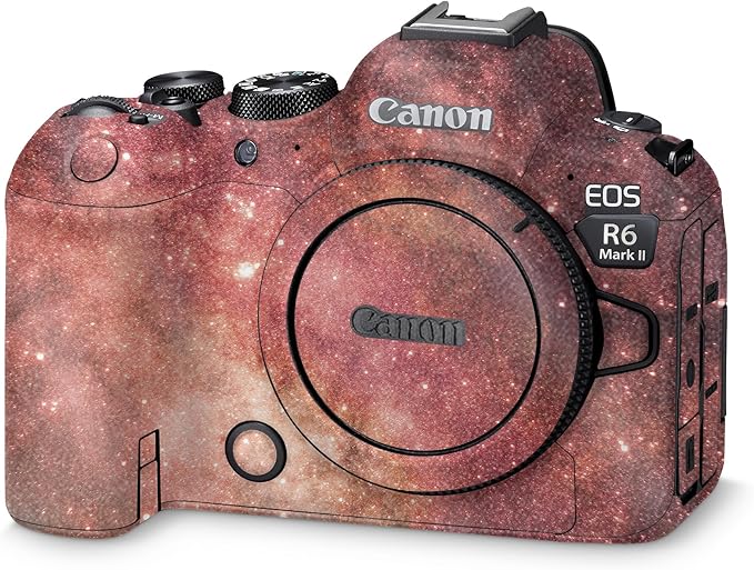 Glossy Glitter Camera Skin Compatible with Canon EOS R6 Mark II Camera (2022) - Red Stars - Premium 3M Vinyl Protective Wrap Decal Cover - Easy to Apply | Crafted in The USA by MightySkins