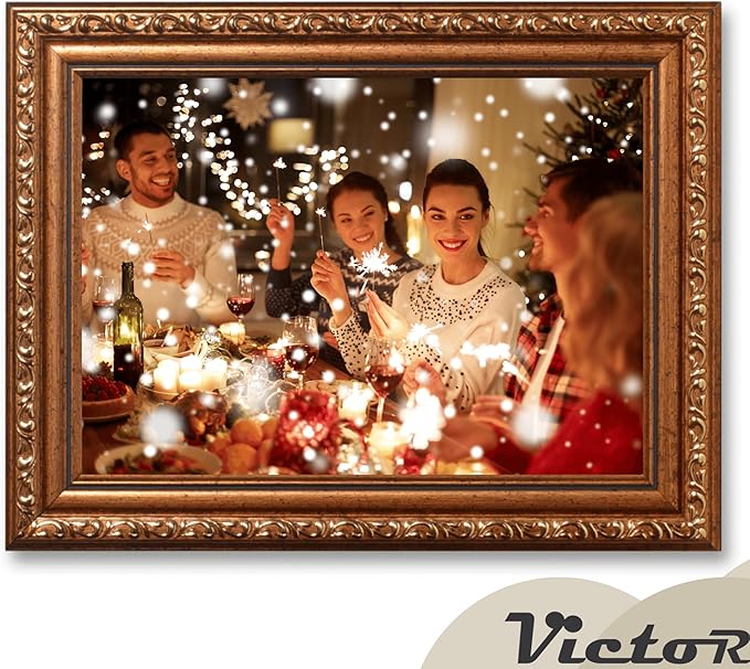 VictoR Picture Frame Chagall 6x8 Brown Gold - Vintage Picture Frames with Shutterproof Acrylic Glass - 6 x 8 Photo Frame - Brown Picture Frames - Antique