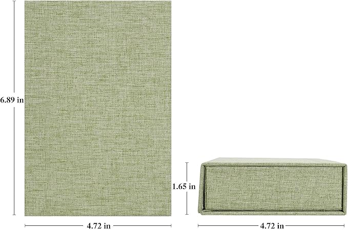 Yopih 4x6 Linen Photo Storage Box - Ideal for Preserving and Organizing Your Precious Photos, Certificates, Scrapbooking Supplies, Keepsakes, and Jewelry Grassgreen