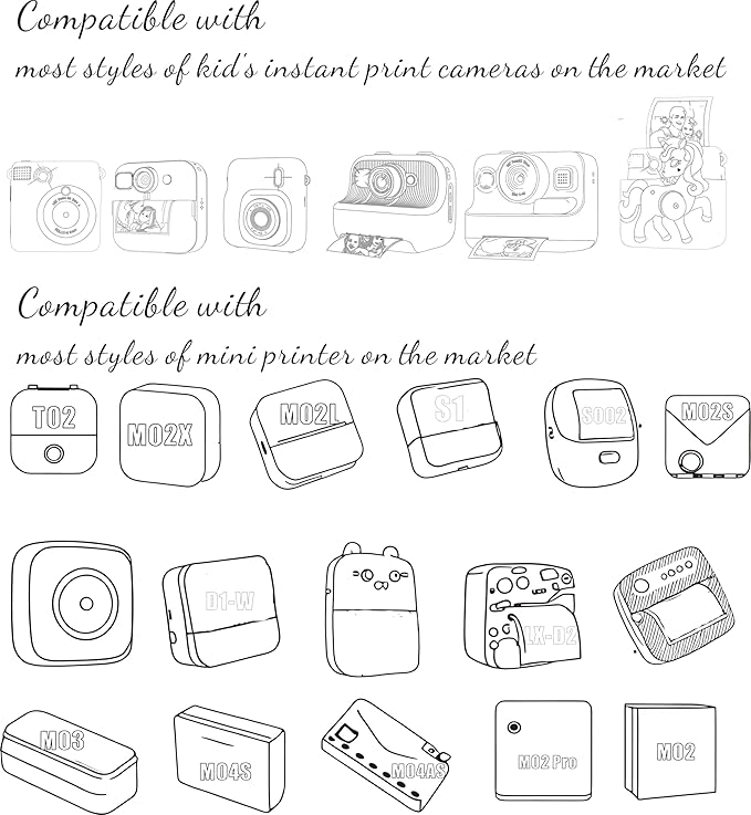 Kids Camera Paper Roll Refill Compatible for Dylanto Kids Camera Instant Print Thermal Paper Camera Instant Print Film for Esoxoffore Diy Instant Digital Camera for Kids 550 Photos 10 Rolls