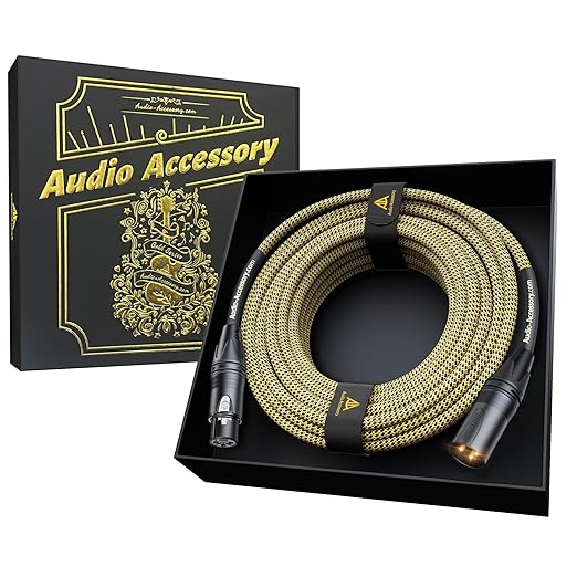 Gold Series Star Quad XLR Cables 20ft, Neutrik Connectors, 19AWG Microphone Cable, Kevlar-Reinforced Nylon Braided Handmade Mic Cable, 100% Coverage OFC Braid and Al-Foil Shielding