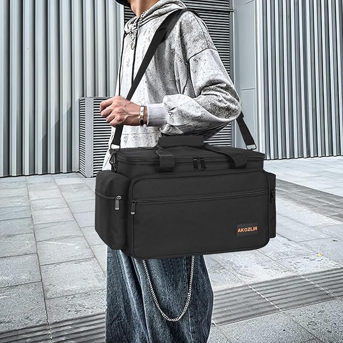 AKOZLIN Cable File Bag with Detachable Dividers for DJ Gear, Sound Instrument Accessories