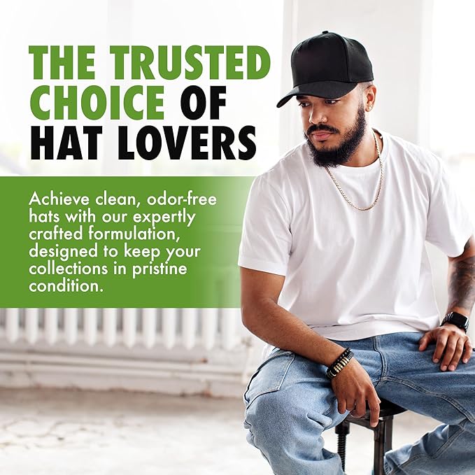 4-in-1 Professional Hat Cleaning Kit - Removes Dirt and Stains, Gentle Cleaner for Baseball Caps, Cowboy, and Felt Hats - Includes Hat Deodorizer, Brush, and Microfiber Cloth