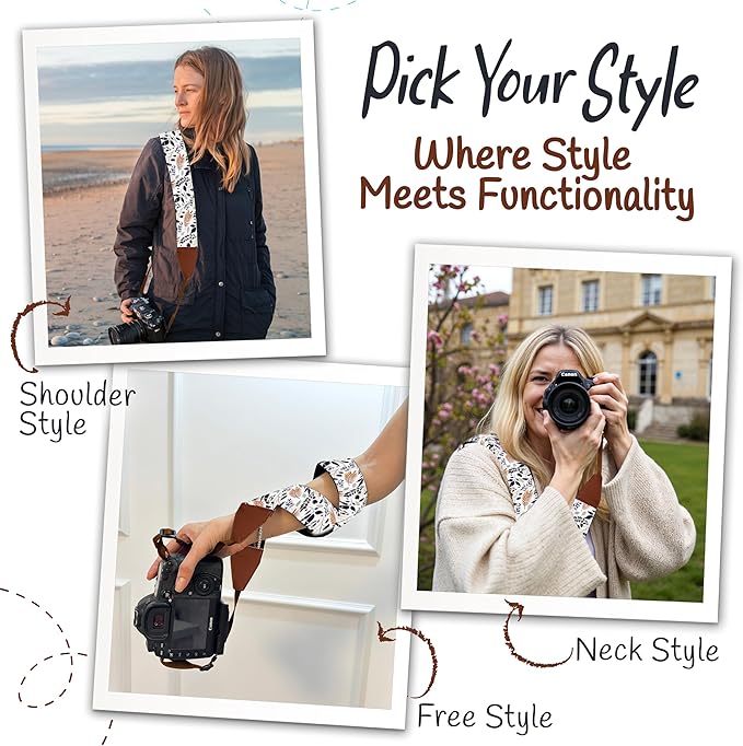 Art Tribute Camera Strap for All DSLR and Mirrorless Cameras. Add Your Name Or Initials Make It a Personalized Gift
