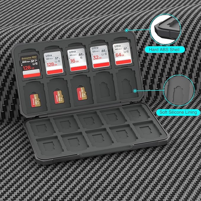 THELIFELICIOUS SD Card Holder Memory Card Case for SD/TF Cards, Memory Storage Organizer for 20 SDXC SDHC and 20 TF Cards