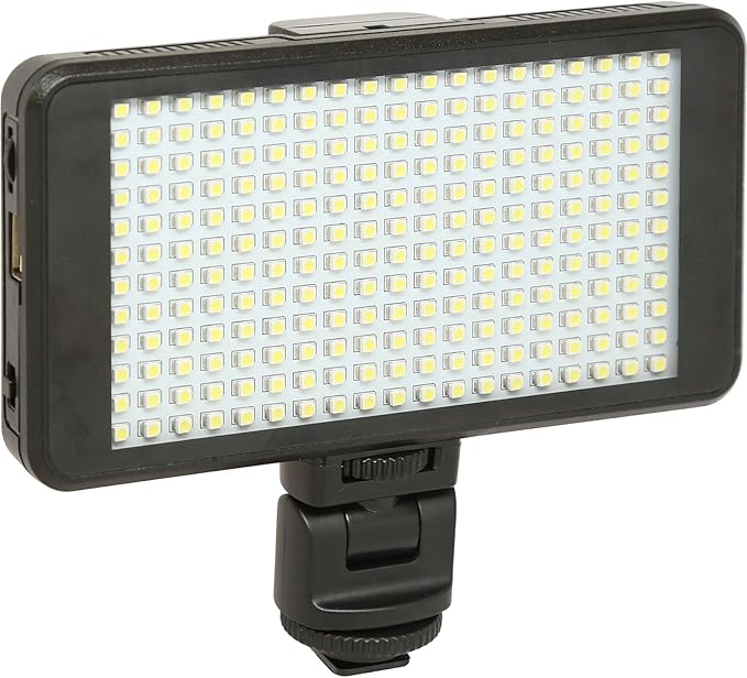 Vidpro LED-230 Photo and Video Light Kit - On Camera Panel LED Light - Adjustable and Dimmable Light Fits Cameras Video Camcorders and DLSR w/Hot Shoe Includes Rechargeable Battery Diffuser and More