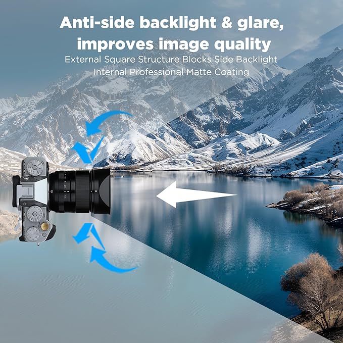 Haoge Metal Square Lens Hood for Fujifilm Fujinon Fuji XF 16-50mm F2.8-4.8 R LM WR & XF33mm F1.4 R LM WR,XF 23mm f/1.4 R LM WR Lens Replaces LH-XF23 II/2 Hood with a Hood Cap on X-T5 X-T4 XT50 Camera