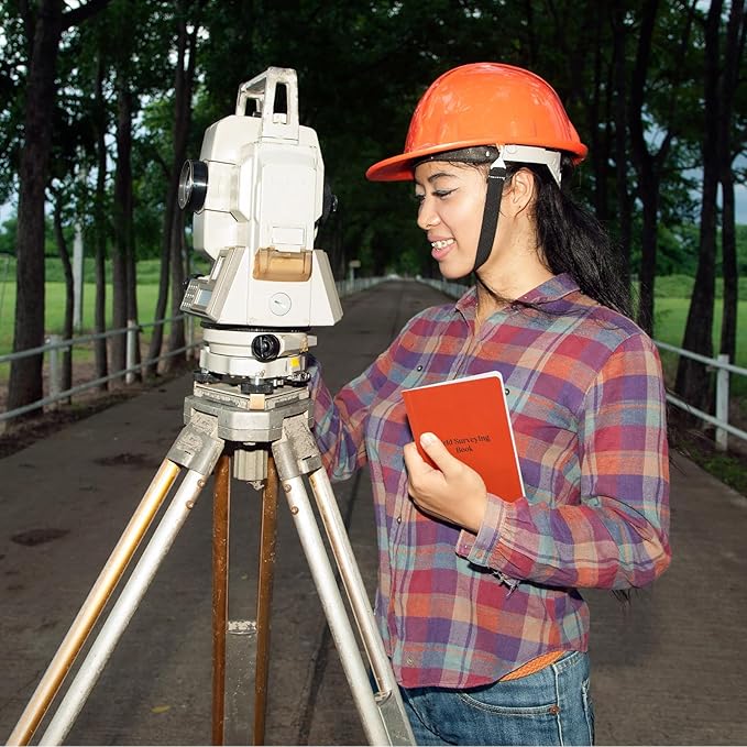 5 Pcs Field Book 4.6 x 7.25 Inch Thickened Surveying Engineers Field Notebook 32 Sheets 64 Pages Per Book Stiff Cover Construction Notepad for Outdoor Activities Recording(Orange Color)
