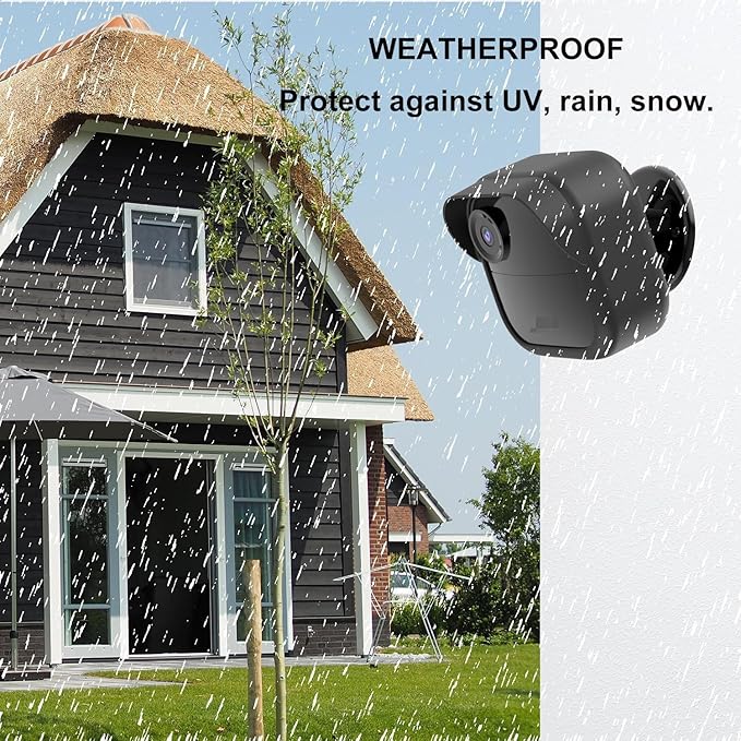 Silicone Case Cover for All-New Blink Outdoor 4 (4th Gen), Weatherproof Protective Skin Cover with Hat Brim, 8 Pack, Black