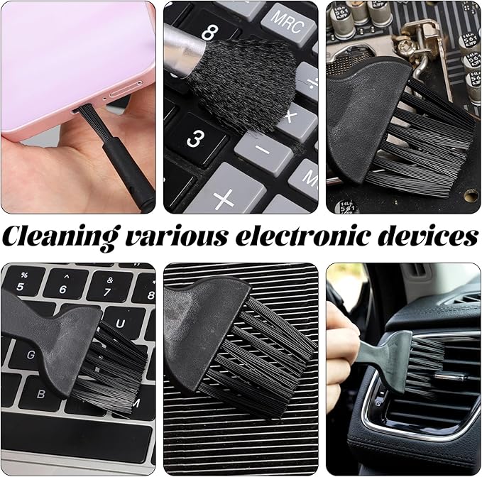 6 Pcs Keyboard Cleaning Kit with Keycap Puller & Switch Puller, Mini Anti-Static Dust Brush for Computer Motherboard Camera Small Space, Stainless Steel Key Remover for Mechanical Keyboard