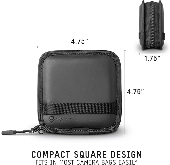 WANDRD Lens Filter Case - Store 4 Filters in Your Camera Backpack or Camera Case, Protect Photography Accessories from Scratches, Dust & Impact Traveling Bag (Black)